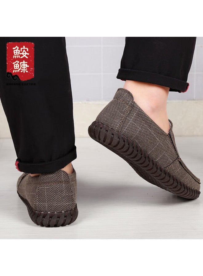 Anglerfish Monkfish Trend Men's Casual Shoes Dad Shoes Old Beijing Cloth Shoes Non-slip Breathable Soft Bottom Ak33355 Coffee Color 41 - Image 1