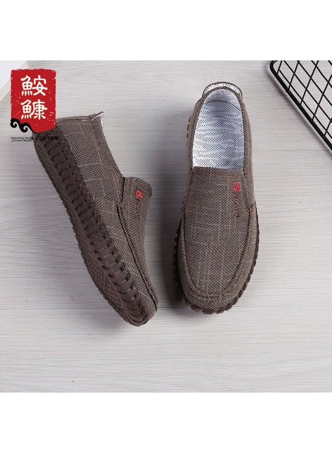 Anglerfish Monkfish Trend Men's Casual Shoes Dad Shoes Old Beijing Cloth Shoes Non-slip Breathable Soft Bottom Ak33355 Coffee Color 41 - Image 3
