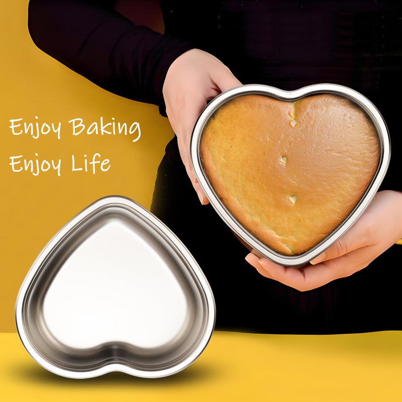 AWTBDP 6 Inch Heart Cake Pan Set of 2, Nonstick Heart Shaped Cake Pans for Layer cakes, Durable Stainless Steel Cake Baking Pans Tins for Valentine's Day/Thanksgiving/Wedding/Anniversary, Dishwasher Safe - Image 5