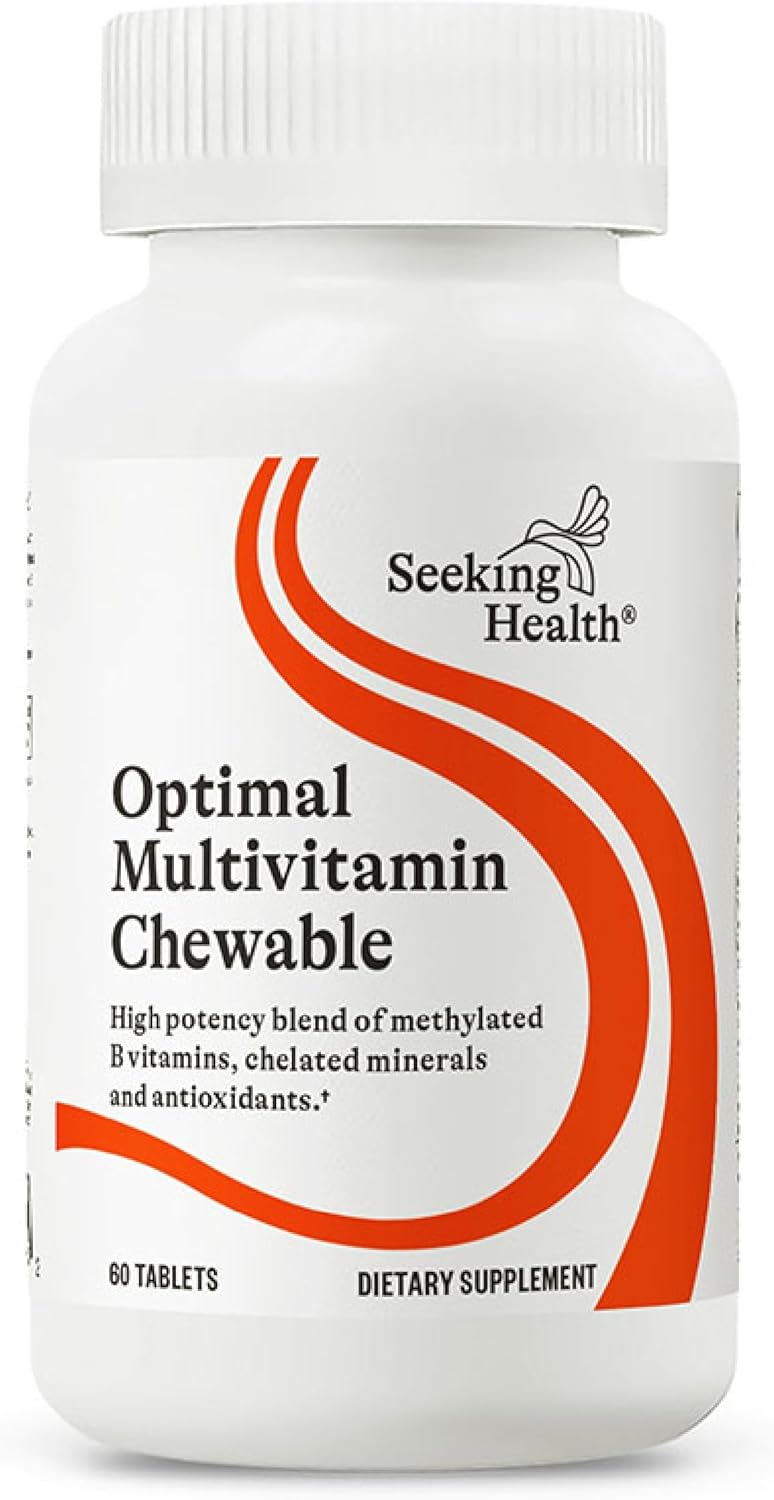 Seeking Health Optimal Multivitamin Chewable Active B Vitamins with B12 and L5MTHF Daily Vitamin for Men and Women Wellness and Immune Support Vegetarian 60 Tablets - Image 1
