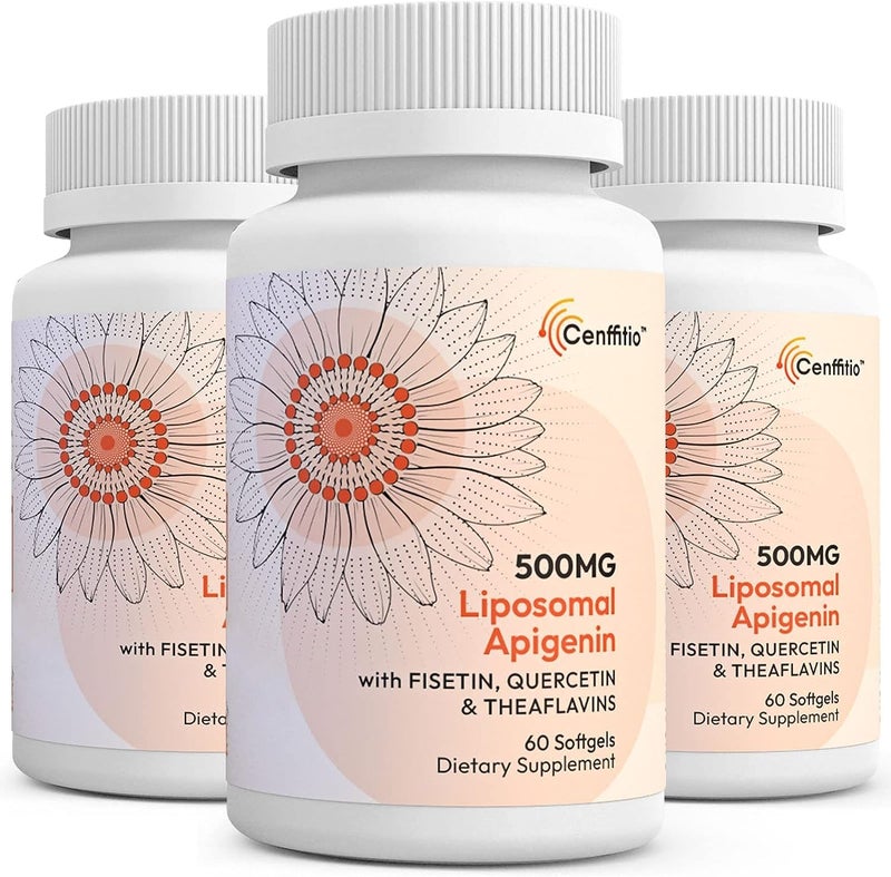 Cenffitio Liposomal apigenin 500mg Softgels Optimal Apigenin Supplement with Fisetin Quercetin and Theaflavins 6 Month Supply - Image 3