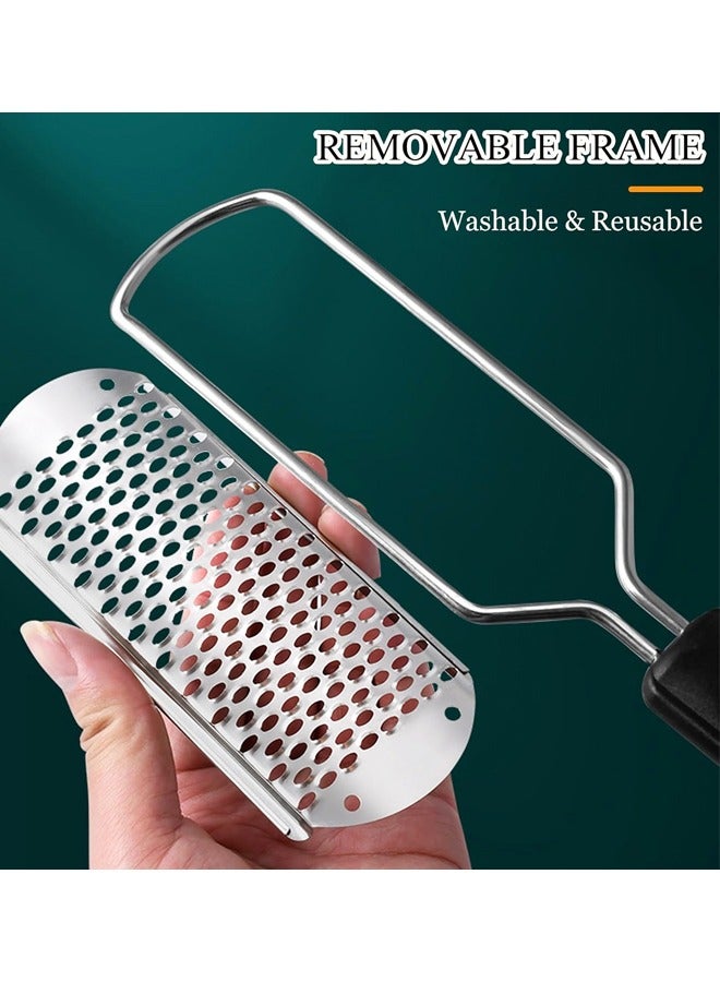 مبرد قدم احترافي للعناية بالقدمين، مقشر قدم ضخم قابل للفصل من الفولاذ المقاوم للصدأ للأقدام المبللة والجافة (بني) - Image 3