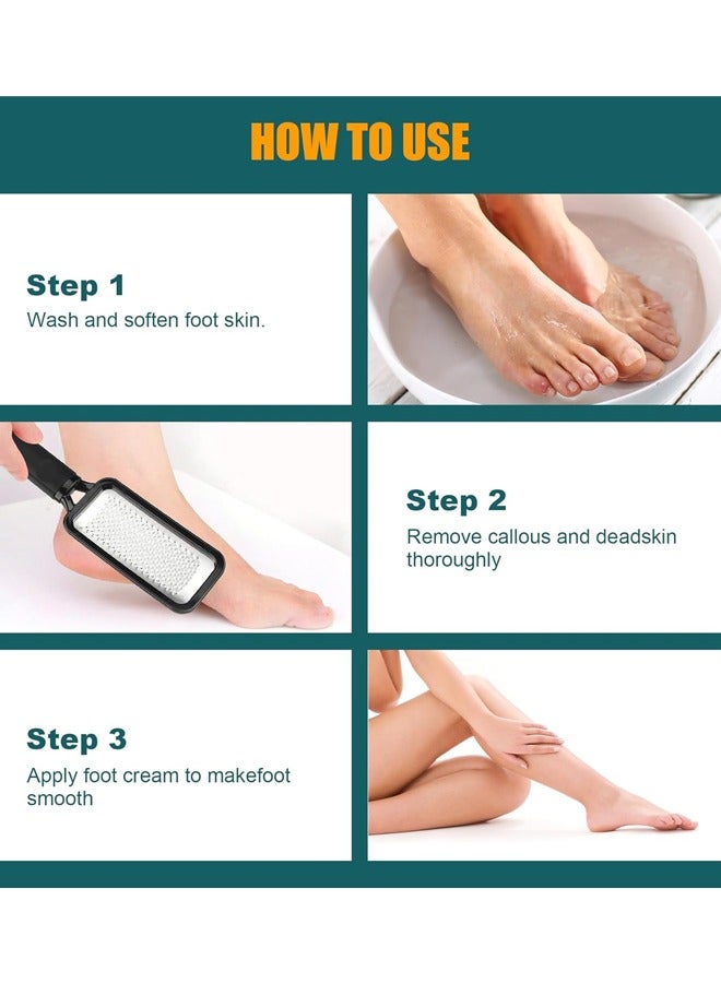 مبرد قدم احترافي للعناية بالقدمين، مقشر قدم ضخم قابل للفصل من الفولاذ المقاوم للصدأ للأقدام المبللة والجافة (بني) - Image 5
