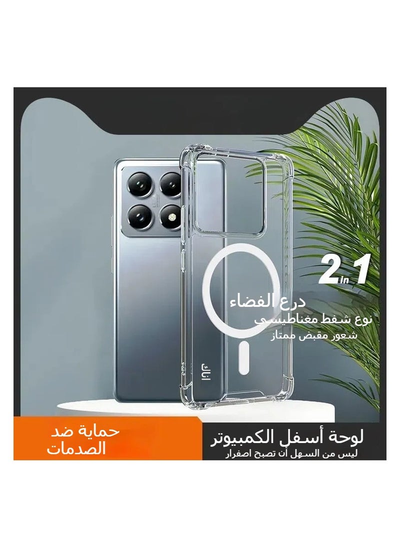 جنرال غطاء شفاف لـ Mi 14T Pro/Xiaomi 14T (2024)، غطاء شفاف مغناطيسي مقاوم للسقوط، غطاء فائق الرقة مقاوم للاصفرار مخصص لـ Mi 14T Pro.  - Image 2