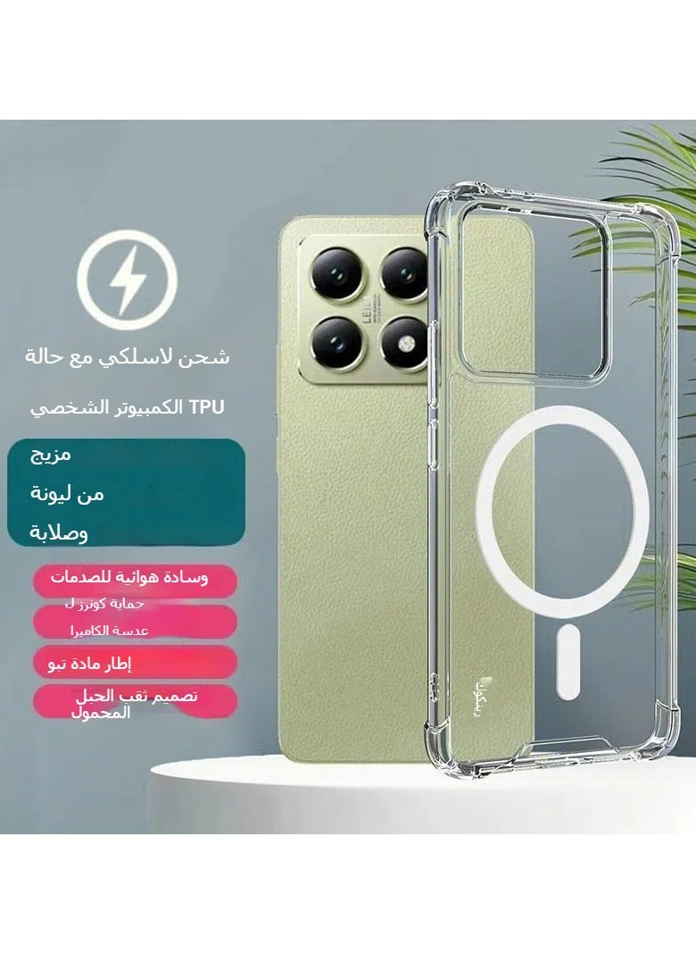 جنرال غطاء شفاف لـ Mi 14T Pro/Xiaomi 14T (2024)، غطاء شفاف مغناطيسي مقاوم للسقوط، غطاء فائق الرقة مقاوم للاصفرار مخصص لـ Mi 14T Pro.  - Image 4