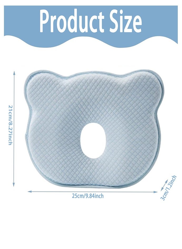 Memory Foam Baby Pillow - Portable Infant Head Support Pillow, Soft and Cozy, Cute Cartoon Bear Design, Prevents Flat Head for Boys & Girls - Image 2