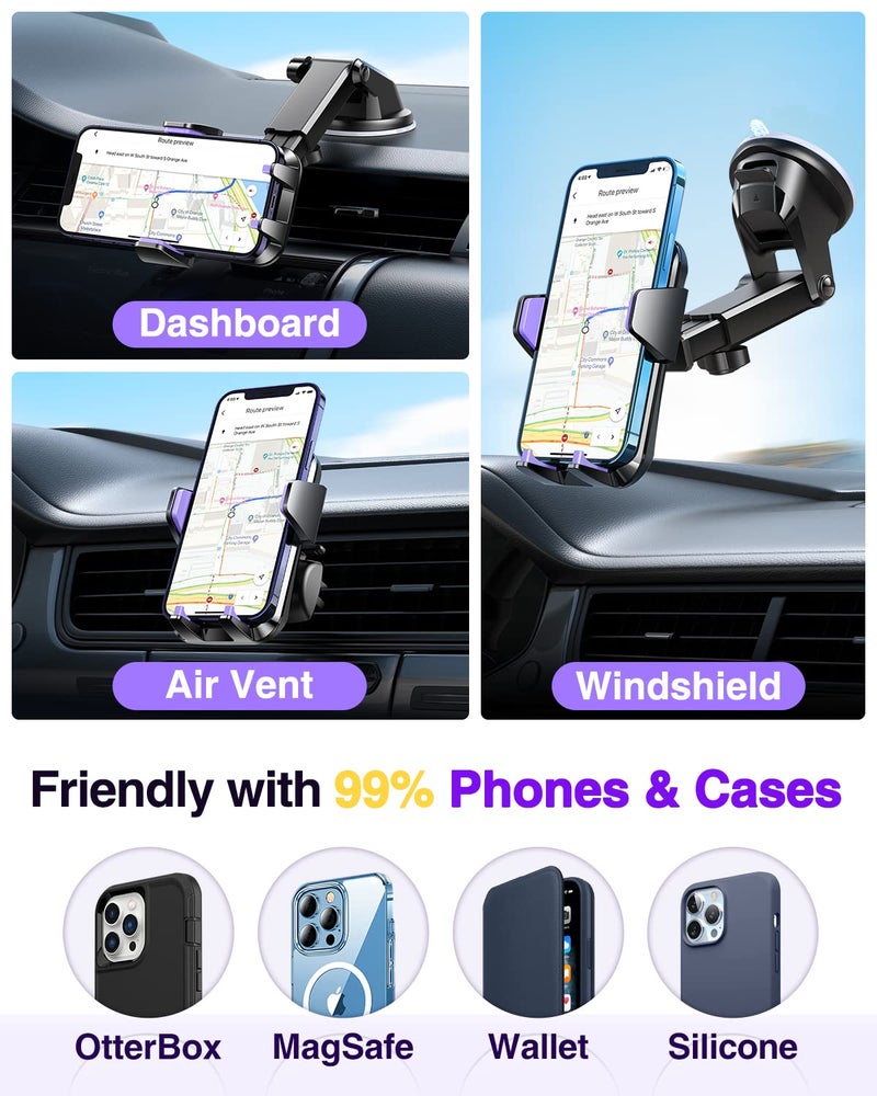 VANMASS ã€85+LBS Strongest Suction & Military-Gradeã€‘2026 Ultimate Car Phone Mountã€Patent Safety Certsã€‘Cell Phone Holder Truck Stand Dashboard Windshield Vent for iPhone 17 16 15 Pro Max 14 for Samsung - Image 3