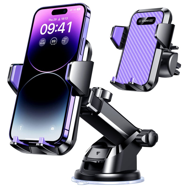 VANMASS ã€85+LBS Strongest Suction & Military-Gradeã€‘2026 Ultimate Car Phone Mountã€Patent Safety Certsã€‘Cell Phone Holder Truck Stand Dashboard Windshield Vent for iPhone 17 16 15 Pro Max 14 for Samsung - Image 1