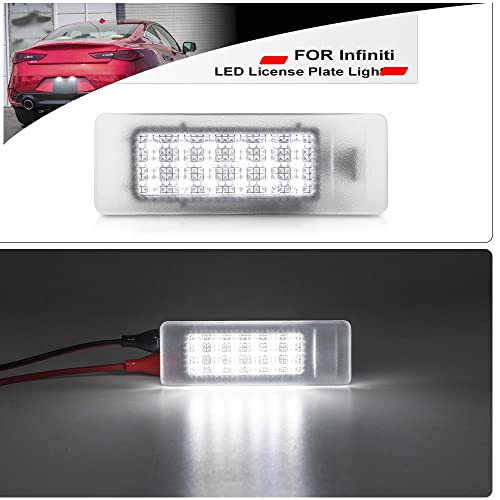 NSLUMO Q60 Q50 LED License Plate Light Bulbs OEM Replacement Number Plate Bulb for Infiniti Q50 Q60 QX30 QX50 Xenon White 18SMD Car Led Tail Tag Lamp Assembly - Image 2
