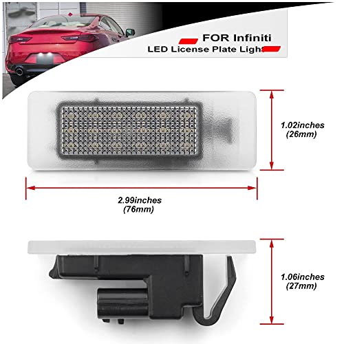 NSLUMO Q60 Q50 LED License Plate Light Bulbs OEM Replacement Number Plate Bulb for Infiniti Q50 Q60 QX30 QX50 Xenon White 18SMD Car Led Tail Tag Lamp Assembly - Image 5