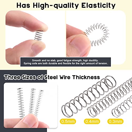 Mardatt 240 Pcs 15 Sizes Compression Springs Assortment Kit Mini Stainless Steel Springs for Repairs with Case, OD 4mm 5mm 6mm, 10-50mm Length, Wire Diameter 0.3mm, 0.4mm, 0.5mm - Image 5