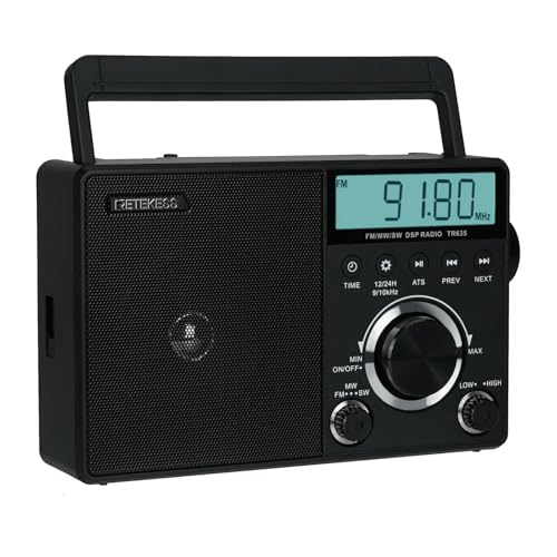 Retekess TR635 Portable Digital Radio,AM FM Shortwave Radios with Best Reception,Backlight LCD Display,Clock,Battery Operated Radio or AC Power,for,Elder,Home - Image 1