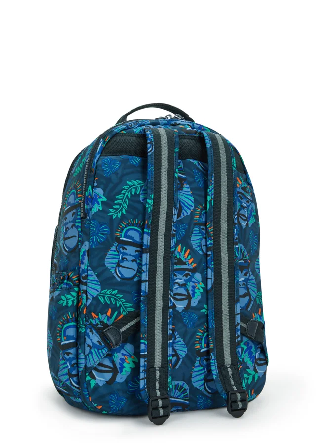 kipling Large backpack (with laptop compartment) Unisex Blue Monkey Fun Seoul Lap