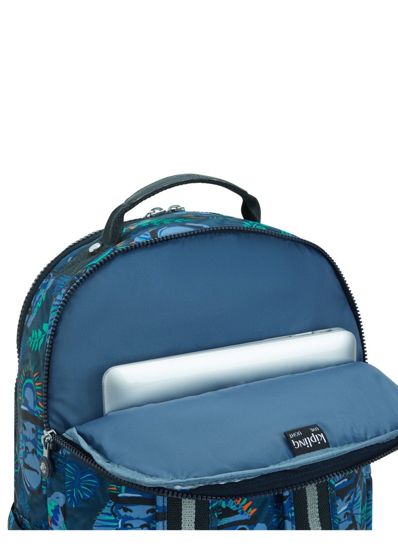 kipling Seoul Lap Blue Monkey Fun Large Backpack  - Image 5