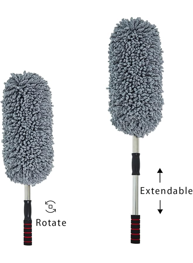 HALAMODO Car Duster Exterior Interior Microfiber Multipurpose Car Cleaning Brush, Extendable Handle Duster For Car Scratch Free - Image 3