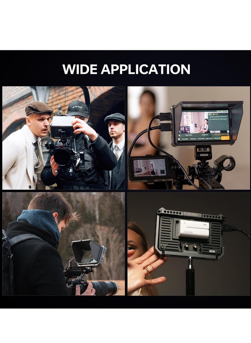 Viltrox DC‑X2 6″ Touchscreen Field Monitor – 2000 nits, Full HD 1920×1080 IPS, 4K HDMI In/Out, 3D LUTs, Waveform, Focus Peaking, Sunshade & NP‑F Battery Slot - Image 3