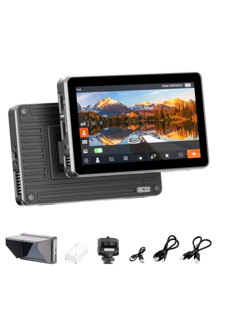 Viltrox DC‑X2 6″ Touchscreen Field Monitor – 2000 nits, Full HD 1920×1080 IPS, 4K HDMI In/Out, 3D LUTs, Waveform, Focus Peaking, Sunshade & NP‑F Battery Slot - Image 1