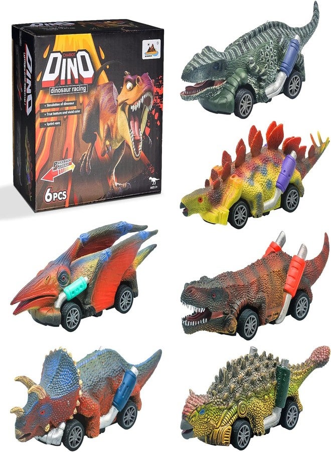 SNAPTRON Dinosaur Toy Car for Kids -6 pcs Pull Back Cars for 3 4 5 Kid Boys Girls/Pull Back Toys for 5+ Year Old Boy, Dinosaur Toys for Kids,Cars for Boy, Dino Toy for 3 Years Old Boys - Image 1