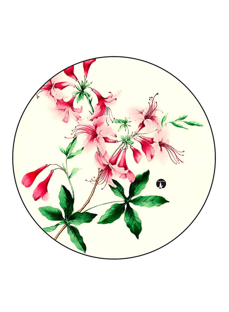 RKN Flowers Printed Mouse Pad  Round  Multicolour