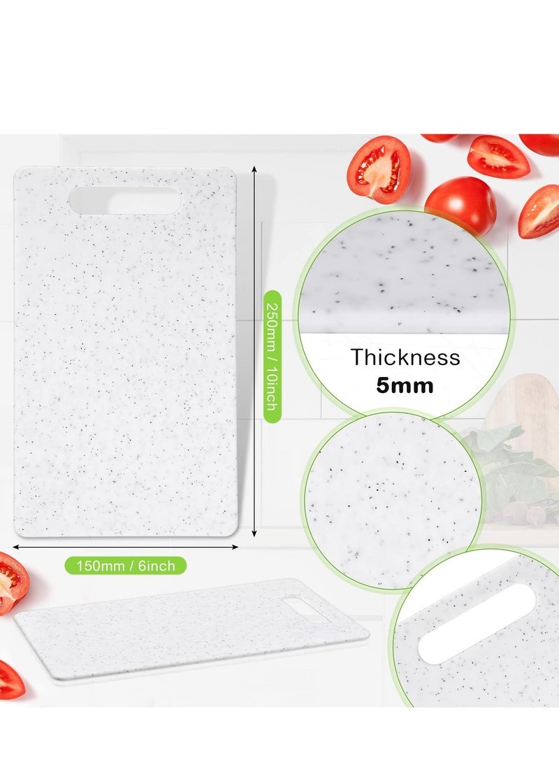 SYOSI Plastic Utility Cutting Board with Handles, Food Safe PP Material, Dishwasher Safe, Thick Chopping Board, Large Size, Easy Grip Handle, for Kitchen (White 3 Pcs) - Image 2