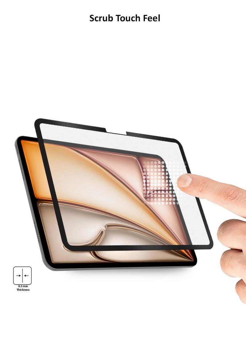 Wtech - Apple iPad Air 2025 (7th Generation) M3 13 inch Nano Ceramic Full Glue Full Cover Matte Flexible Screen Protector 2 Pack - Clear/Black - Image 1