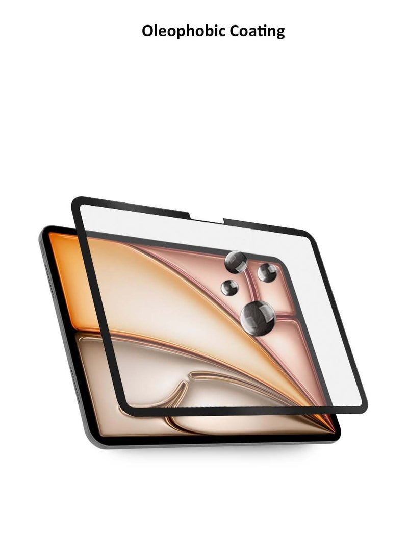 Wtech - Apple iPad Air 2025 (7th Generation) M3 13 inch Nano Ceramic Full Glue Full Cover Matte Flexible Screen Protector 2 Pack - Clear/Black - Image 1