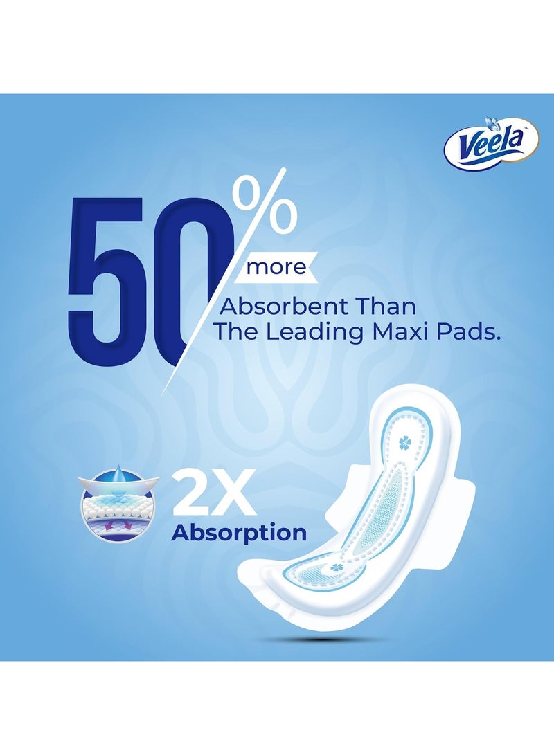 Veela Cushion Soft Maxi Pads for Women - Ultra-Soft, Breathable, and Leak-Proof Sanitary Napkins, Heavy Flow Feminine Hygiene Pads (LONG, 30, count) Value Pack - Image 3