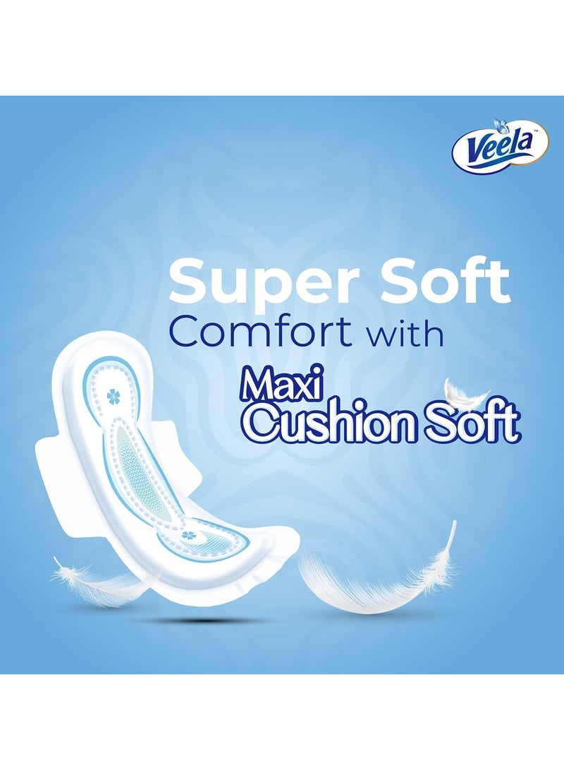 Veela Cushion Soft Maxi Pads for Women - Ultra-Soft, Breathable, and Leak-Proof Sanitary Napkins, Heavy Flow Feminine Hygiene Pads (LONG, 30, count) Value Pack - Image 2