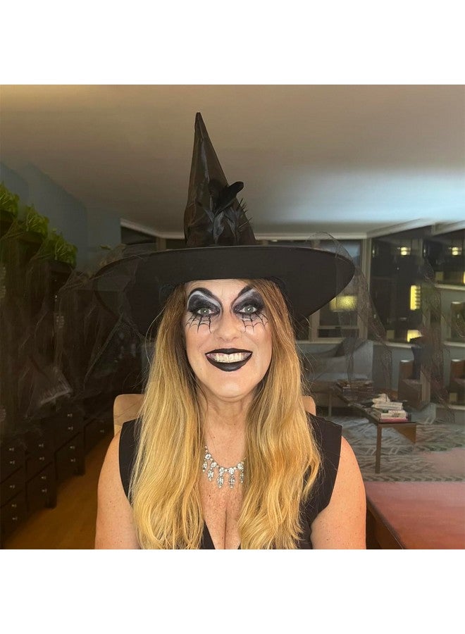 Auerllcy Halloween Witch Hat Costume Accessory Women Hats for Halloween Party Cosplay (Black) - Image 5