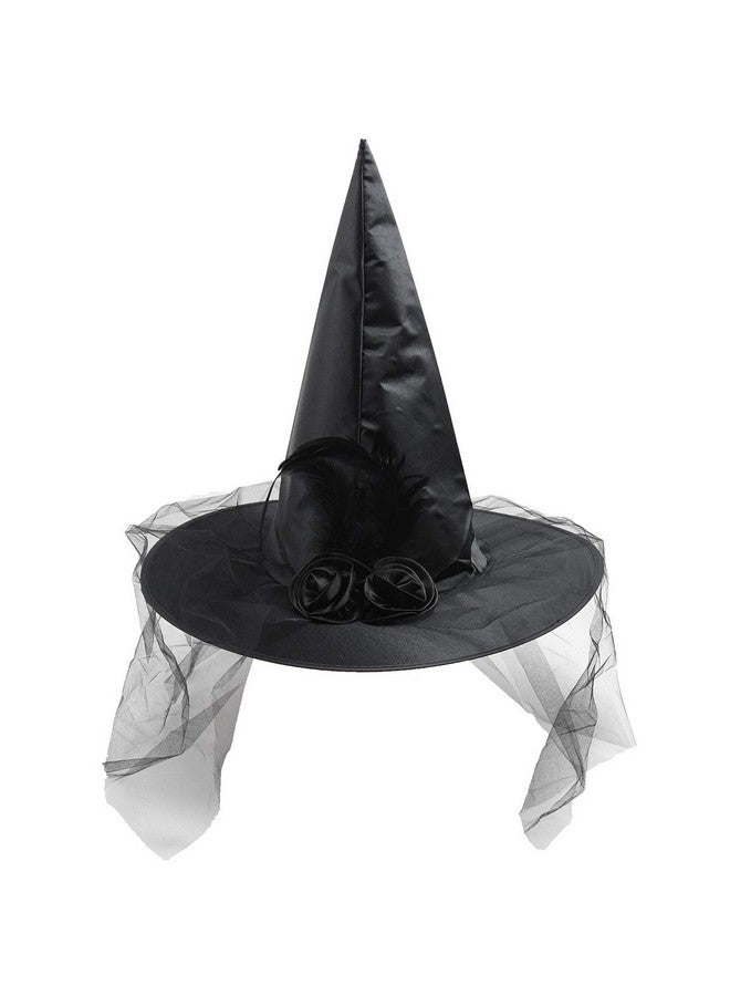 Auerllcy Halloween Witch Hat Costume Accessory Women Hats for Halloween Party Cosplay (Black) - Image 1