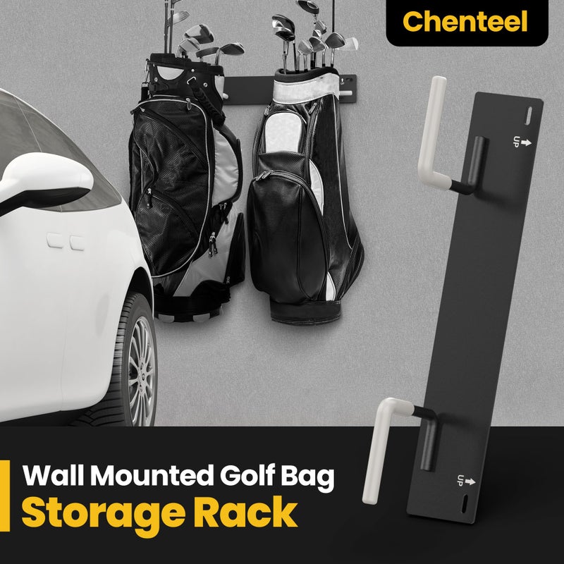 Chenteel Golf Bag Storage Rack for Garage Wall Mount,Golf Bag Garage Organizer,Golf Club Rack for Garage,Golf Bag Hanger/Holder/Hook,Golf Storage System & Accessories (2 Pack) - Image 2