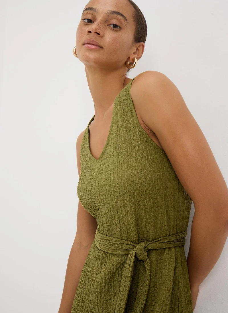 Matalan Khaki Crinkle Textured Jumpsuit
