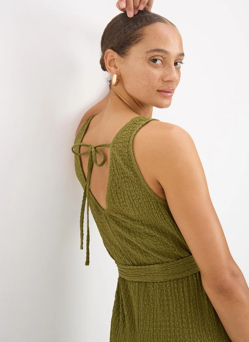 Matalan Khaki Crinkle Textured Jumpsuit