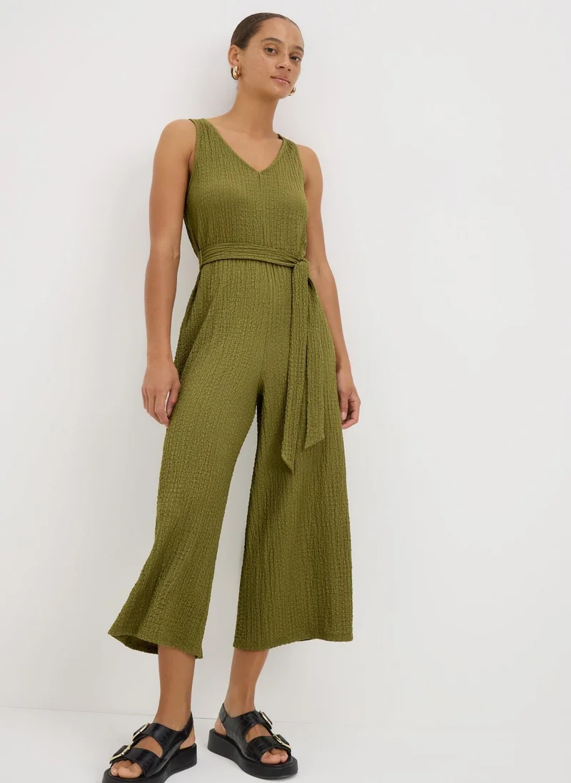 Matalan Khaki Crinkle Textured Jumpsuit