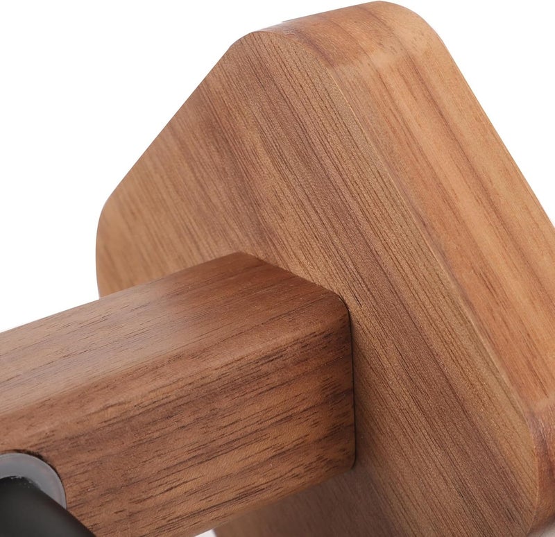 Wooden Wall Mount Towel Ring Hand Towel Holder Bathroom Wash Cloth Holder Black Single Rod Bathroom Hanger for Shower and Kitchen - Image 3