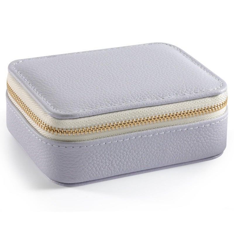 NGVRC Genuine Leather Travel Pill Organizer Box Case 1 Times a Day for Purse for Women, Cute Medicine Pill Holder Containers for Vitamin Small Weekly Daily 7 Day Am Pm Pill Organizer(Purple) - Image 2