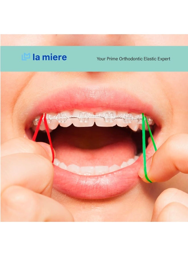 LA MIERE أشرطة مطاطية تقويم الأسنان غير اللاتكس نيون 3 عبوات 300 قطعة 3/16 بوصة - Image 5