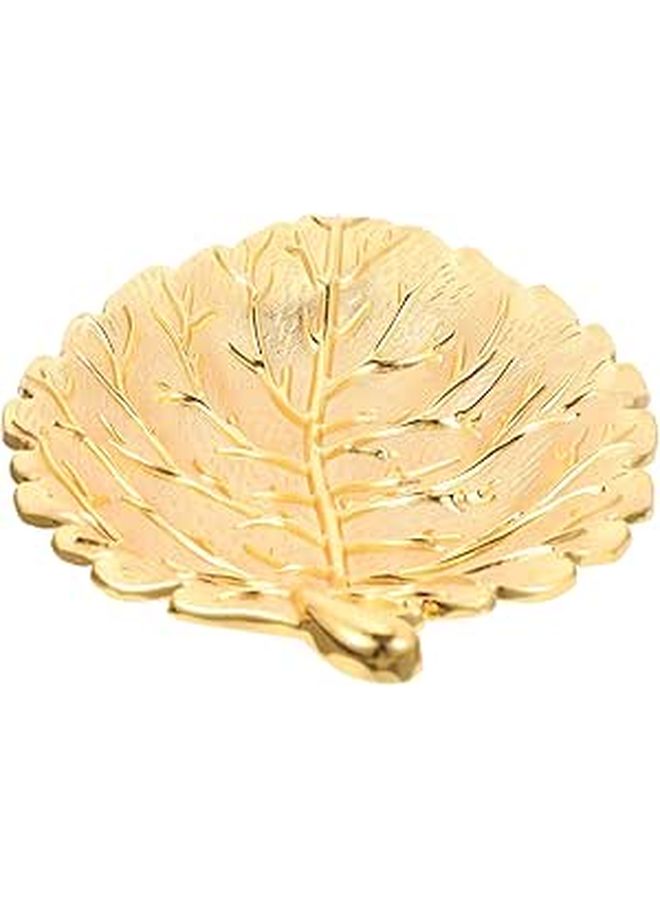 Elegant Gold Leaf Snack Tray Fruit Serving Plate Kitchen Storage Tray - Image 1