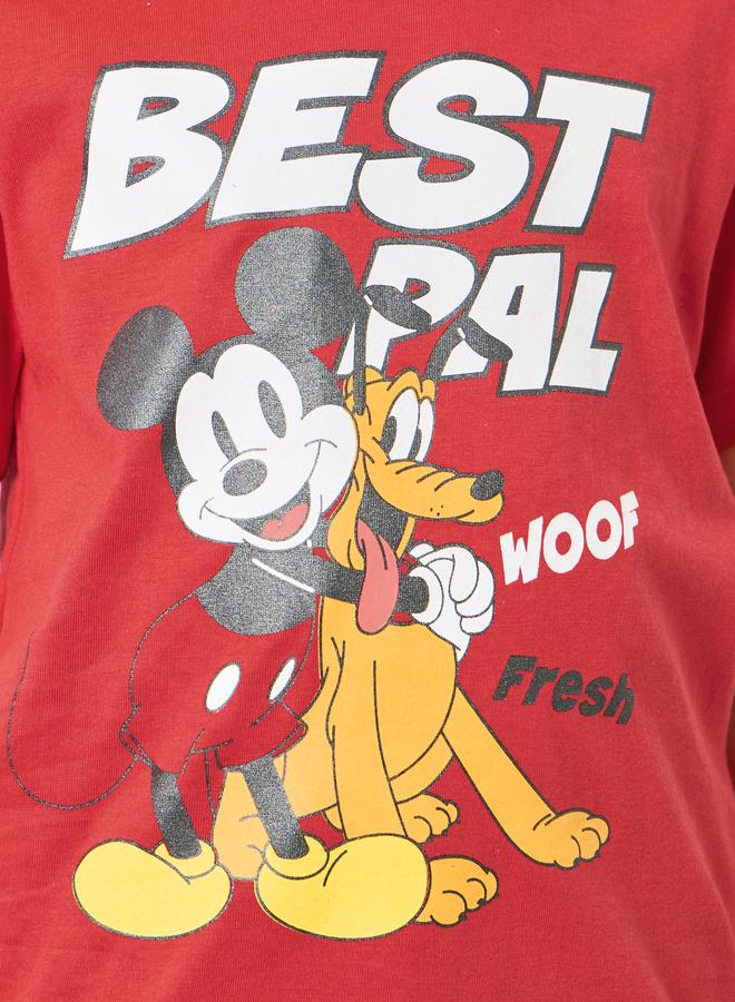 Styli Boys Red Mickey Mouse Graphic T-Shirt - Image 4