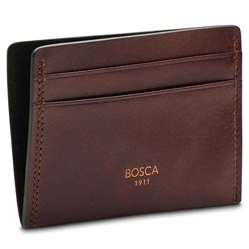 Bosca Weekend Wallet Card Case Dolce Matte Leather Dark Brown - Image 1