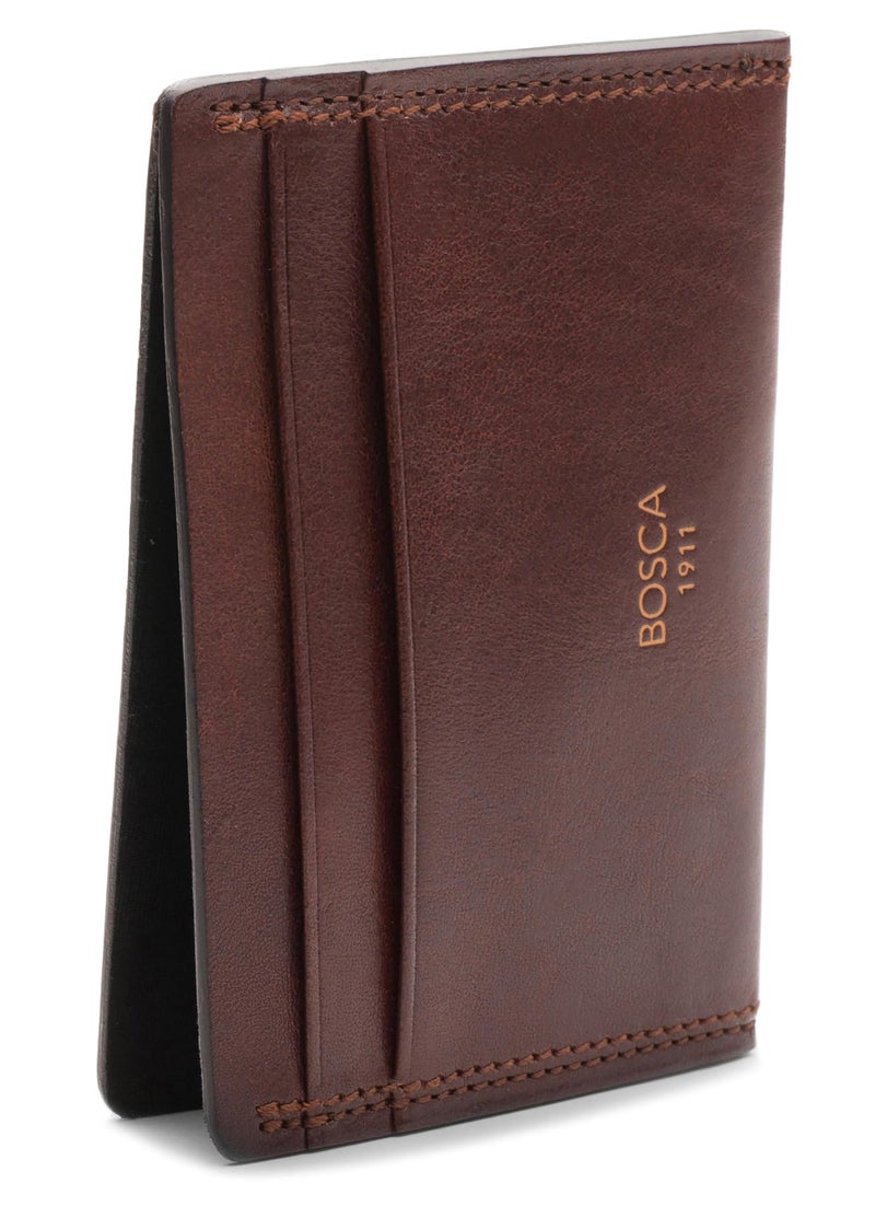 Bosca Weekend Wallet Card Case Dolce Matte Leather Dark Brown - Image 2