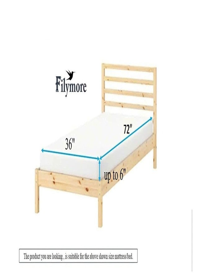 Filymore Kids Giraffe Elastic Fitted Bedsheet for Single Bed (72x36 inches), Pure Microfiber, 1 Bedsheet & 1 Pillow Covers, Fits Up to 6 inches. Available in Small Size.Cream - Image 5