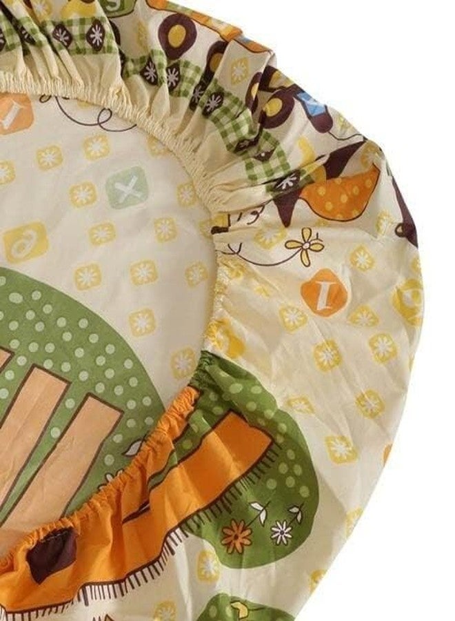 Filymore Kids Giraffe Elastic Fitted Bedsheet for Single Bed (72x36 inches), Pure Microfiber, 1 Bedsheet & 1 Pillow Covers, Fits Up to 6 inches. Available in Small Size.Cream - Image 3