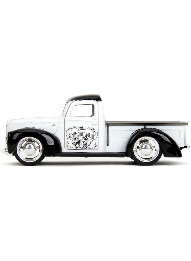 Jada Disney Mickey Mouse Steamboat Willie 1941 Ford Pickup Die-cast Truck (1:32, White/Black) - Image 3