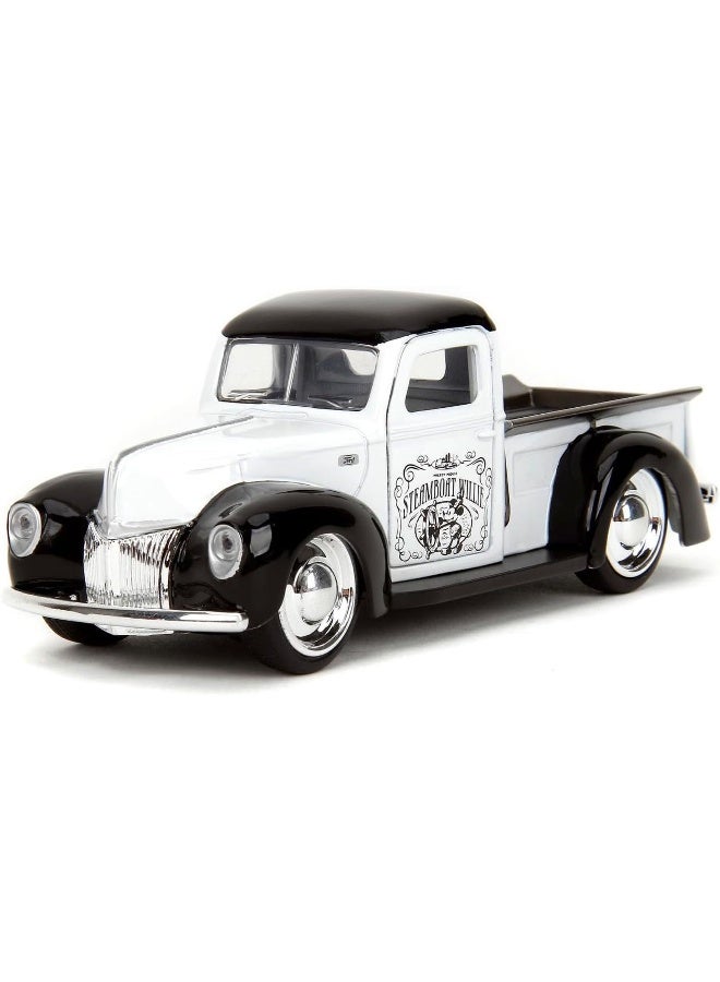 Jada Disney Mickey Mouse Steamboat Willie 1941 Ford Pickup Die-cast Truck (1:32, White/Black) - Image 2