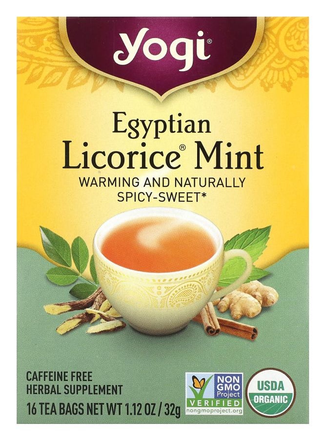 Yogi Tea Egyptian Licorice Mint Caffeine Free 16 Tea Bags 1.12 oz (32 g) 