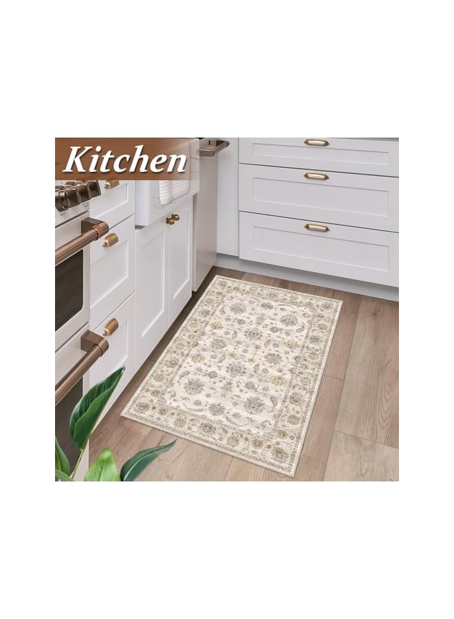 The Bros Vintage Area Rug Dining Room Living Room Area Rugs,Bedroom Sofa Beside Rugs, 3D Printed Floor Carpet Ultra Soft Beige Home Decor Carpets  - Image 4