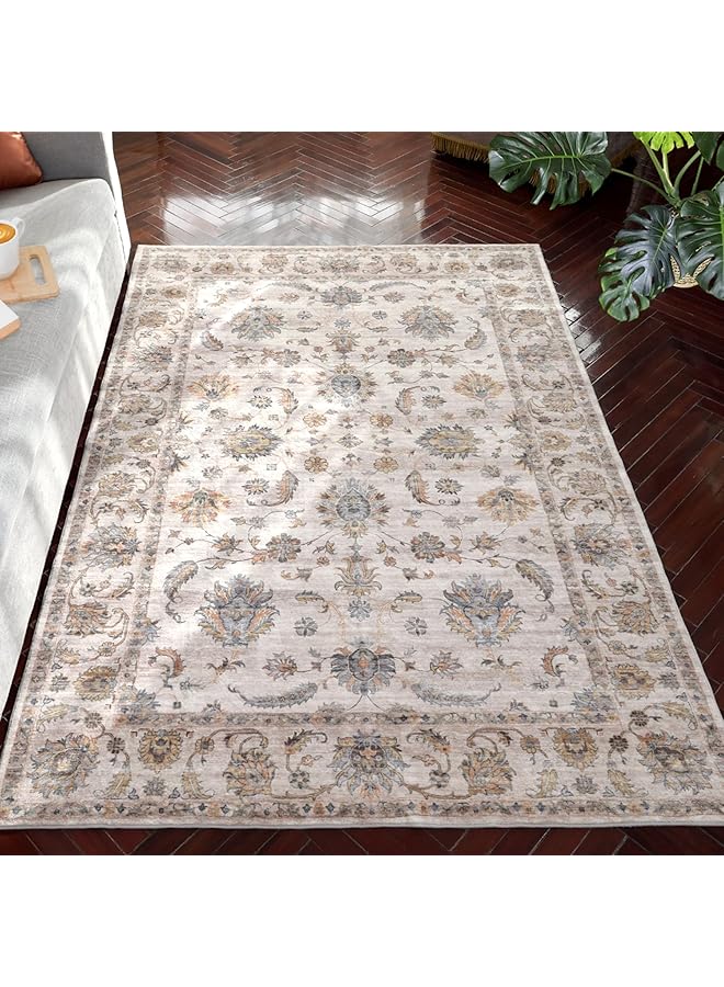 The Bros Vintage Area Rug Dining Room Living Room Area Rugs,Bedroom Sofa Beside Rugs, 3D Printed Floor Carpet Ultra Soft Beige Home Decor Carpets  - Image 1
