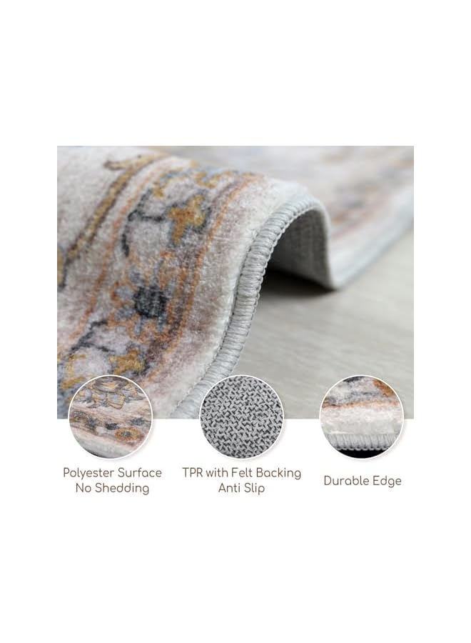 The Bros Vintage Area Rug Dining Room Living Room Area Rugs,Bedroom Sofa Beside Rugs, 3D Printed Floor Carpet Ultra Soft Beige Home Decor Carpets  - Image 5