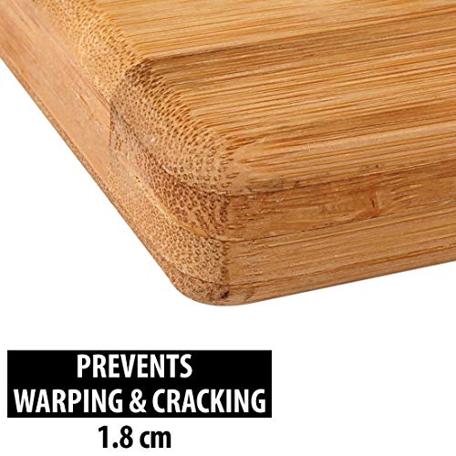 MR BRAND CREATION Kitchen Household Tough & Durable Poly Cutting & Non-Slip Wooden Bamboo Cutting Board with Antibacterial Surface with Premium Stainless Steel Handle, Brown (Wooden, REGULER) - Image 4